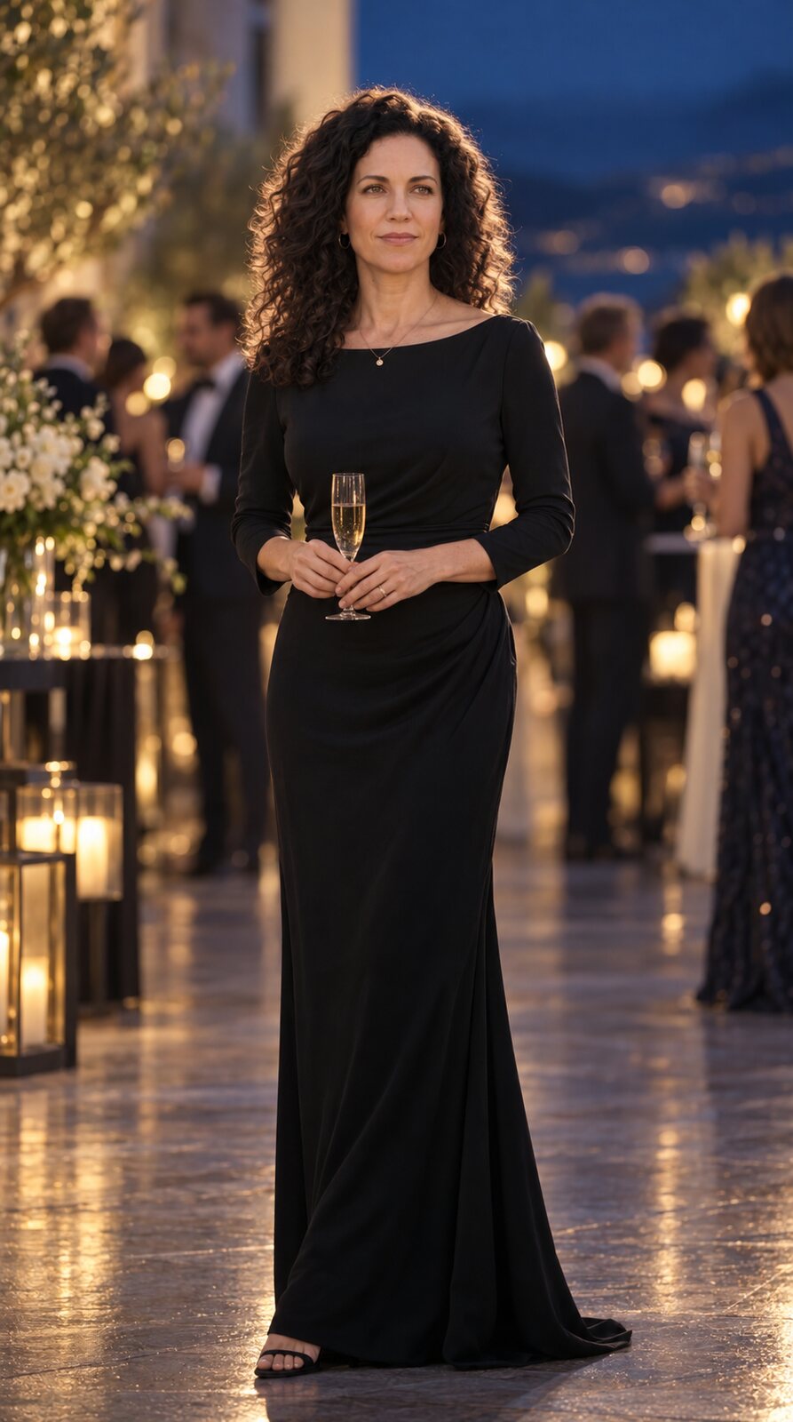 Sloane at an elegant evening reception